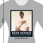 „EGON SCHIELE, PORTRAIT OF DR. ERWIN VON GRAFF“; Illustration eines Mannes mit verschränkten Armen auf einem T-Shirt.