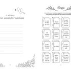 5 Bücher für einen romantischen Valentinstag. Bingo mit verschiedenen Buchherausforderungen. Blumenmuster dekorieren die Seiten.