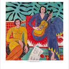 Illustration von zwei Frauen, eine spielt Gitarre. Sie sitzen vor großen grünen Blättern auf einem bunten Hintergrund.