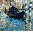 Kalenderblatt: September 2017. Impressionistisches Gemälde, Gondel auf einem Kanal, umgeben von bunten Gebäuden.