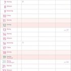 Kalenderblatt für September 2027. Großes “September” oben, bunte Blumen, Wochentage und Daten in Spalten.