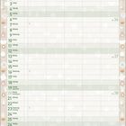 2027, September, Wochentage, Hygge Momente. Kalender mit Illustrationen von Haushaltsgegenständen und Mustern in warmen Farben.