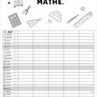 „Das Tolle an Kindern ist ja, dass man alles noch einmal mit ihnen durchlebt, zum Beispiel Mathe.“ Illustrationen von Schulutensilien. Darunter Kalender für September 2027.