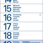 Kalender mit Datum und Wochentagen vom 1. bis 30. September 2027 in mehreren Sprachen. Feiertage sind markiert.