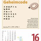 "Geheimcode" zeigt eine Symbol-Rätselaufgabe. Kalender unten: Freitag, 16. Juli. Enthält Symbole, Tipp: E, R, I.