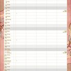 Kalenderseite für September 2027. Enthält Wochentage, Kalenderwochen, Notizenbereich. Florales Hintergrunddesign.