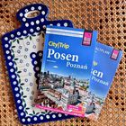 Reise Know How, CityTrip Posen/Poznań, von Markus Bingel. Stadtansicht, blauer Keramikteller, geflochtener Hintergrund.