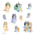 Illustration von bunten Cartoon-Hunden in verschiedenen Posen und mit unterschiedlichen Accessoires.
