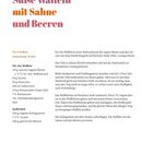 "Süße Waffeln mit Sahne und Beeren" gefolgt von Zutaten und Zubereitung für 8 Waffeln in 20 Minuten.