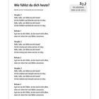 KAPITEL 3: Liedtext "Wie fühlst du dich heute?" mit Strophen und Refrains über Emotionen. Audiozugang auf Seite 6.