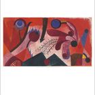 September. Paul Klee (1879–1940) „Grillenreiter“ 1920. Aquarell auf Papier. Abstrakte Formen in Rot- und Blautönen.