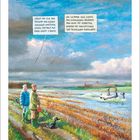 Sprechblasen: "Griese hat sich den Trecker... auf einer Werft U-Boote." und "Was ich immer sage, Schatz... Innovationen." Zwei Personen und ein Hund schauen ein amphibisches Fahrzeug an.