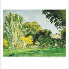 Paul Cézanne 1839–1906: Bäume in Montbriand. Illustration von Bäumen mit grünen und gelben Tönen.