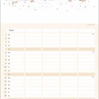 Kalender-Illustration mit drei Meerschweinchen im Aquarellstil. Herzenförmige Brille. Text: "September".