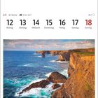 Kalenderseite: Juli, Woche 28, 12. bis 18. Juli. Bild: Steilküste über blauem Meer. Text: Kilkee Cliffs im County Clare.