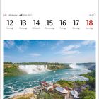 Kalender mit Juli-Daten und einem Foto der Niagarafälle in Ontario darunter.
