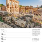 Juli. Ruinen der Celsus-Bibliothek, Ephesos. Zitat von Heinrich Heine über Bücher. Kalenderwoche, Datum und Wochentage.