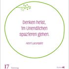 “Denken heißt, im Unendlichen spazieren gehen.” – Henri Lacordaire. Samstag 17, Sonntag 18 Juli, Krebszeichen, Zeiten.