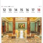 Juli, 28. Woche, 21.6.–22.7., 12–18, Montag–Sonntag. Mosaikboden, National Gallery. Große Halle mit Säulen und Gemälde.