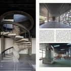 Texte: "2019", "2019", "2019". Linke Seite zeigt eine Betonwendeltreppe, rechte Seite moderne Innenräume mit Glasbausteinen.