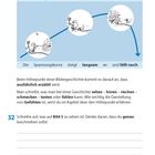 Eine Spannungskurve mit Verläufen, eine Figur gräbt und pflückt Blumen. Aufgabe: Bild 5 detailliert beschreiben.