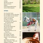 Texte: "REISETIPPS VON A BIS Z", "SPrachführer", "ANHANG", "Extras". Rechts drei Bilder: Palmen, Pferd, Schale mit Nüssen.