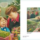 Zwei Illustrationen: Links trauriges Kind mit Eltern und Weihnachtsgeschenken. Rechts Kind im Wasser, Erwachsene reagieren besorgt.