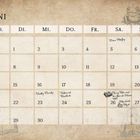Kalender für Juni, markierte Tage: 5. Draco Malfoy, 23. Dudley Doofky, 24. Voldemorts Rückkehr, 26. Harry Potter und der Stein der Weisen (1997).