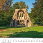 September 2027. Siebengebirge – Chorruine Kloster Heisterbach. Eine alte Ruine umgeben von grüner Natur.
