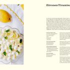 **Zitronen-Tiramisu** für 8–10 Personen. Rezept mit Zutatenliste, Anleitung und Abbildung eines Desserts mit Zitronen.