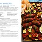 RIND-FLEISCH-KÖFTE MIT GEMÜSE ist ein Rezept mit Zutatenliste und Zubereitungsschritten. Rechts: Köfte mit Gemüse.