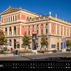 "Gesellschaft der Musikfreunde" auf einem prächtigen, historischen Gebäude. Darunter: Kalender mit September-Daten.