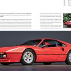 Titel: "308 GTB". Ein roter Sportwagen von Ferrari aus den 1970er-Jahren ohne weiteres Hintergrund.