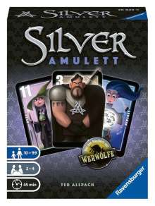 Ted Alspach: Ravensburger 26826 - Silver Amulett, Kartenspiel für 2-4 Spieler, Taktikspiel ab 10 Jahren, Charaktere von Werwölfe, Diverse