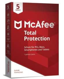 McAfee Total Protection 5 Device (Code in a Box). Für Windows 7/8/10/MAC/Android/iOs, Diverse