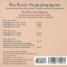 Bela Bartok (1881-1945): Streichquartette Nr.1-6, 3 CDs