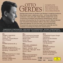 Texte über Otto Gerdes, seine Aufnahmen bei Deutsche Grammophon, Details zu CDs 1 bis 11, Orchesterbeteiligungen. Links das Profil eines Mannes.