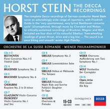 "Horst Stein The Decca Recordings" mit CDs von Beethoven, Bruckner, Sibelius und anderen, Orchestre de la Suisse Romande.