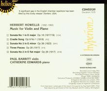 Herbert Howells (1892-1983): Werke für Violine &amp; Klavier, CD