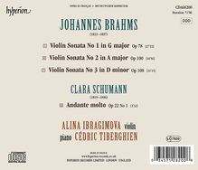 Johannes Brahms (1833-1897): Sonaten für Violine &amp; Klavier Nr.1-3, CD