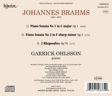 Johannes Brahms (1833-1897): Klaviersonaten Nr.1 &amp; 2, CD