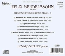 Felix Mendelssohn Bartholdy (1809-1847): Sämtliche Klavierwerke Vol.6, CD