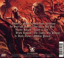 Songtitel wie "Rapture in Rupture" und "The Zombie War General" vor einem düsteren, apokalyptischen Hintergrund.