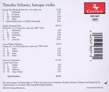 Timothy Schwarz, Barockvioline, CD