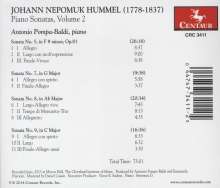 Johann Nepomuk Hummel (1778-1837): Klaviersonaten Vol.2, CD