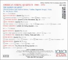 Kohon Quartet - American String Quartets, 2 CDs