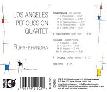Los Angeles Percussion Quartet - Rupa-Khandha, CD