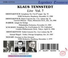 Legendary Treasures: Klaus Tennstedt Live Vol. 7. Werke von Shostakovich, Barber, Schubert, Mozart. Fotos von Musikern unten.