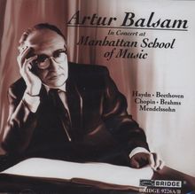 Artur Balsam in Concert at Mahattan School of Music, CD