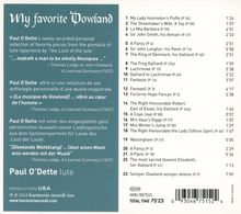 Paul O'Dette - My Favorite Dowland, CD